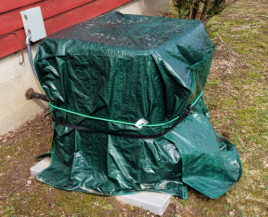 Properly Covered HVAC Exterior Unit