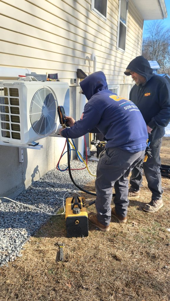 Landry Techs working on an HVAC installation