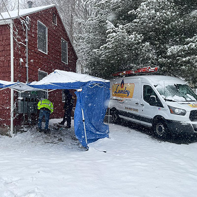 Winter HVAC Installation