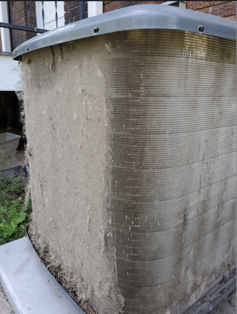Outdoor Unit with Dirty Condenser Coils