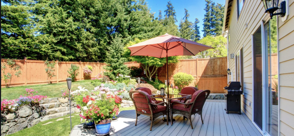 Backyard Patio on a Hot Summer Day 