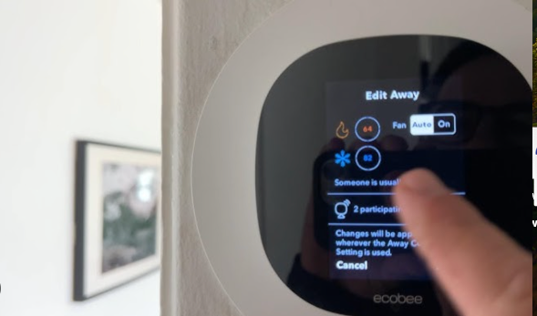 Ecobee Smart Thermostat Being Used 