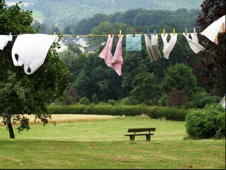Wet Clothes Drying on clothes line 