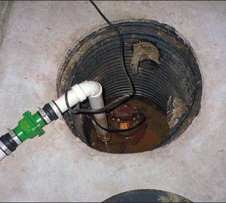 Sump Pump Pit with water inside 