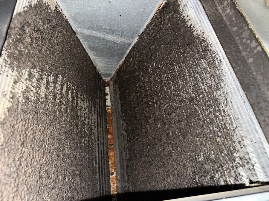 Evaporator coil before cleaning